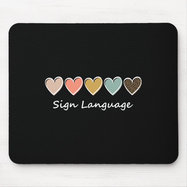 Alphabet American Asl Teacher Sing Language  Mouse Pad (Front)