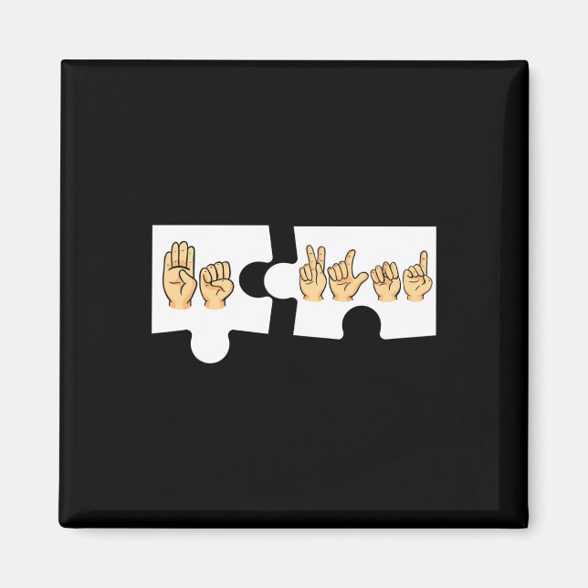 Alphabet American Sing Language Asl Teacher Be Kin Magnet (Front)