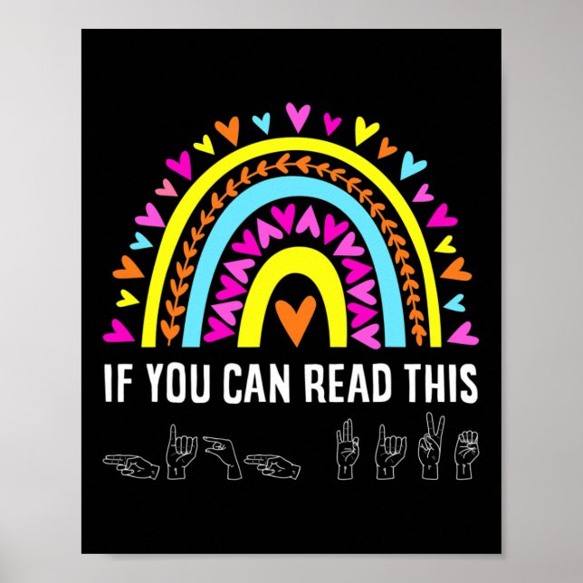 Alphabet American Sing Language Asl Teacher Fun  Poster (Front)