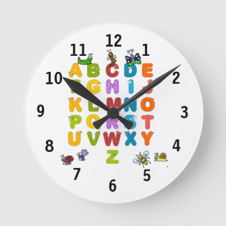 Alphabet and Garden Insects (Medium) Wall Clock