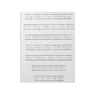 Alphabet and number tracing worksheet notepad
