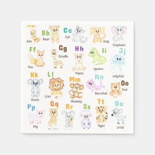 Alphabet Animal ABC Cute animals Napkin