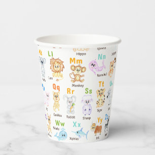 Alphabet Animal ABC Cute animals Paper Cups