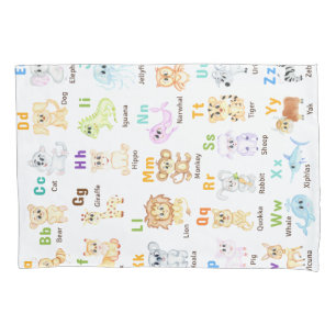 Alphabet Animal ABC Cute animals Pillowcase