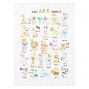 Alphabet Animal ABC Cute animals Tablecloth