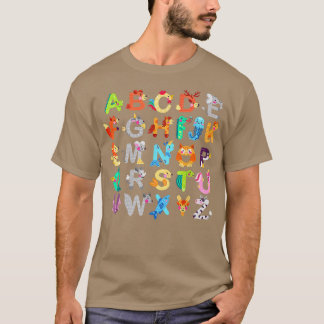 Alphabet Animal ABCs Learning Back To School Teach T-Shirt