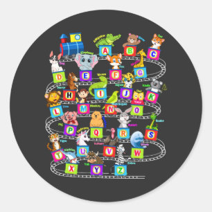 Alphabet Animal ABCs Learning Classic Round Sticker