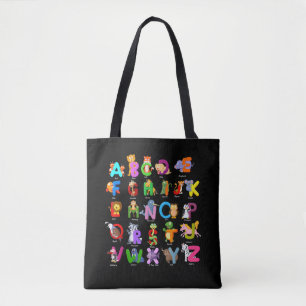 Alphabet Animal ABCs Learning Kindergarten Teacher Tote Bag