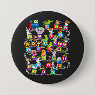 Alphabet Animal ABCs Learning Round 7.5 Cm Round Badge