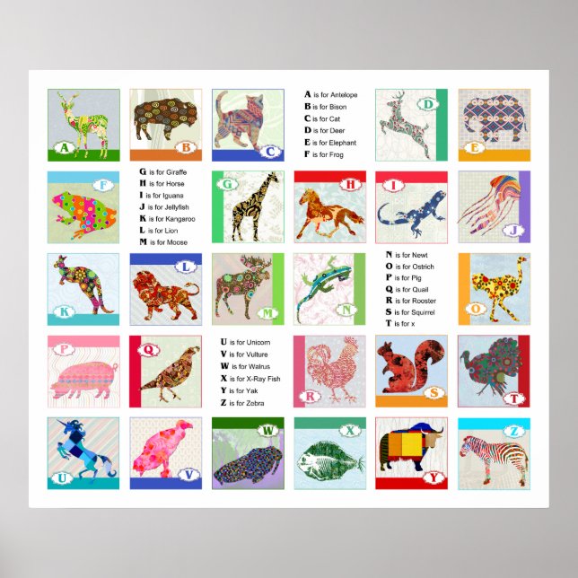 Alphabet Animal Poster (Front)