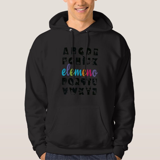 Alphabet Animals ABC Elemeno Preschool Kindergarte Hoodie (Front)