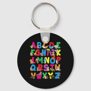 Alphabet Animals Abcs Zoo Kids Boys Girls Teacher  Key Ring