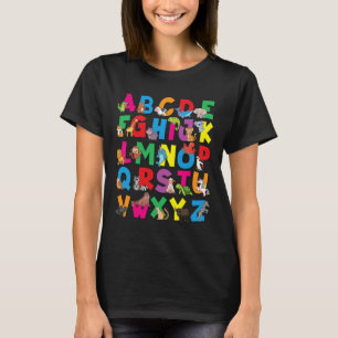 Alphabet Animals Abcs Zoo Kids Boys Girls Teacher T-Shirt