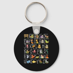 Alphabet Animals Byck To School Pre-k Kindergarten Key Ring