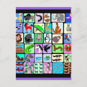 Alphabet animals postcard