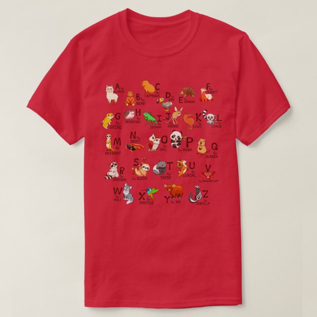 Alphabet Animals T-Shirt (Design Front)