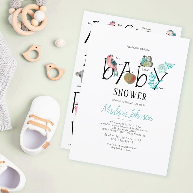 Alphabet | Baby Shower | Blue | Invitation (Creator Uploaded)