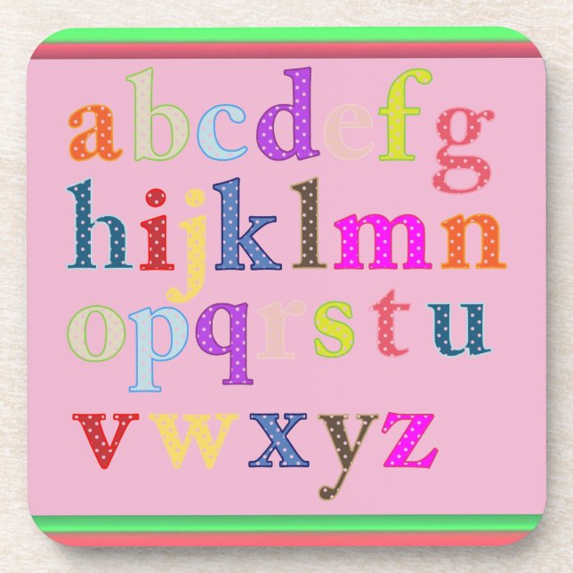 Alphabet Beverage Coaster (Front)