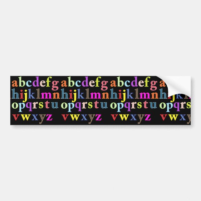 Alphabet Bumper Sticker (Front)