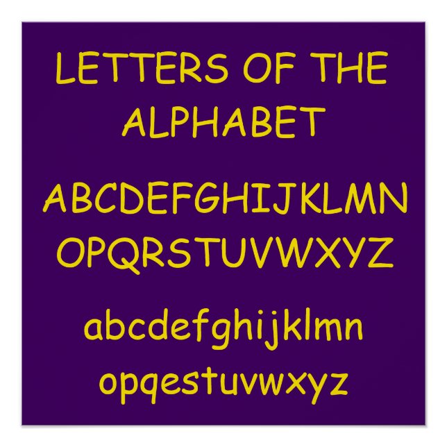 Alphabet by Janz Purple ABCs Poster (Front)