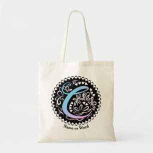 Alphabet C Monogram Handwritting Tote Bag