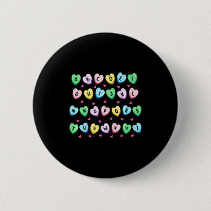 Alphabet Candy Heart Love Valentines Day Teacher 6 Cm Round Badge