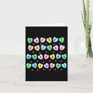 Alphabet Candy Heart Love Valentines Day Teacher Card