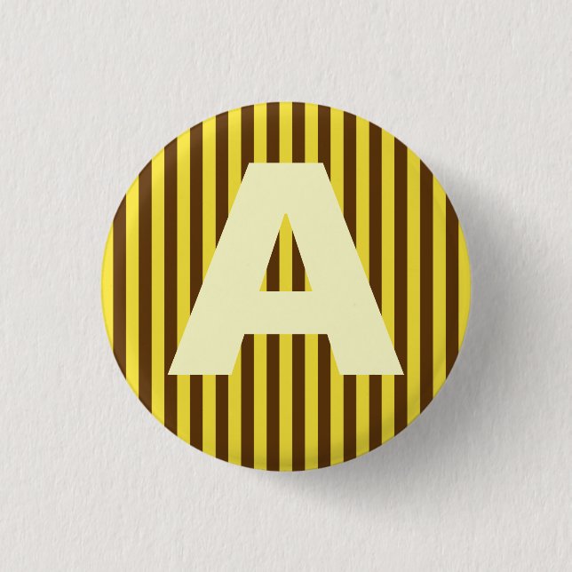 Alphabet Capital Yellow Lines Button (Front)