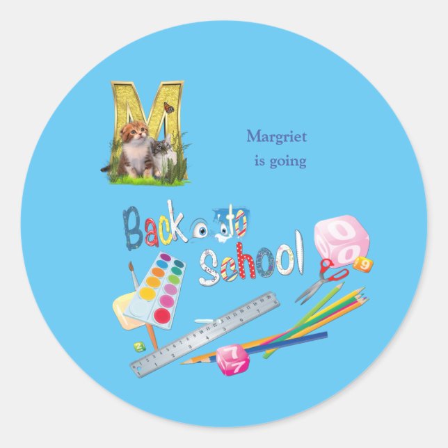 Alphabet Capitals Back to school notebook Fanny Pa Classic Round Sticker (Front)