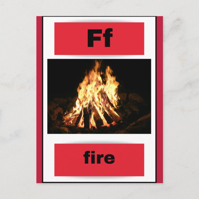 alphabet card(with real picture) holiday postcard (Front)