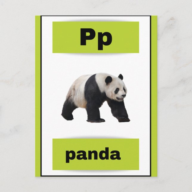 alphabet card(with real picture) holiday postcard (Front)