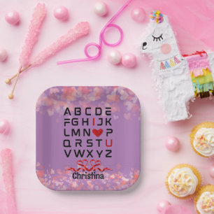 Alphabet Chart I I Love You Paper Plate