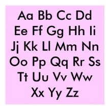 Alphabet chart Pale Pink