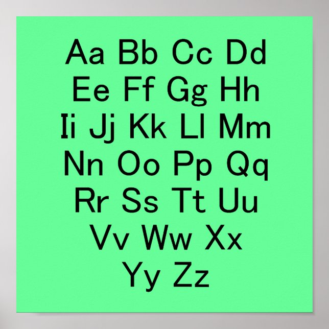 Alphabet Chart Poster (Front)