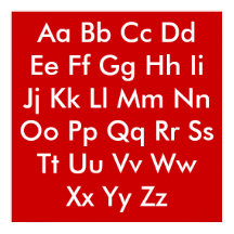 Alphabet chart Red and White