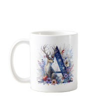 Alphabet Christmas Coffee Hot Coco Mug. Letter Mug