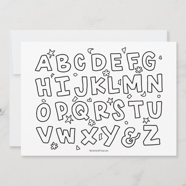 Alphabet Colouring Card (Front)