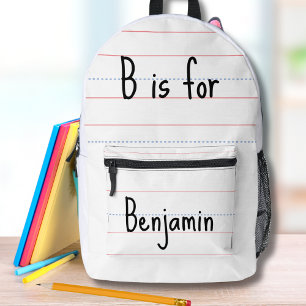 Alphabet Custom Back to School Printed Backpack