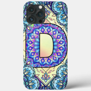 Alphabet D mandala iPhone 13 Pro Max Case