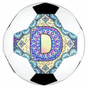 Alphabet D mandala Soccer Ball