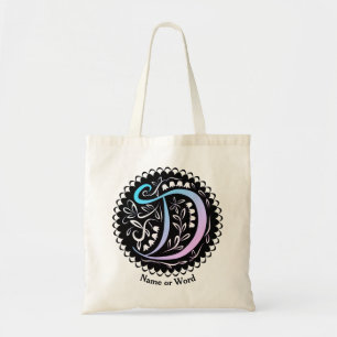 Alphabet D Monogram Handwritting Tote Bag