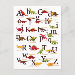 Alphabet Dinosaurs Holiday Postcard