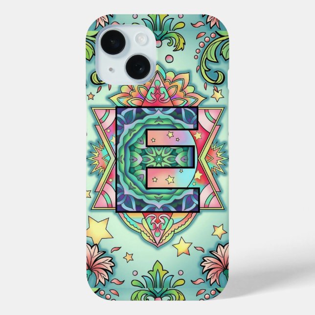 Alphabet E mandala  Case-Mate iPhone Case (Back)