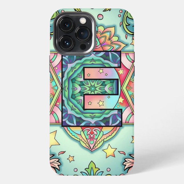 Alphabet E mandala  iPhone Case (Back)