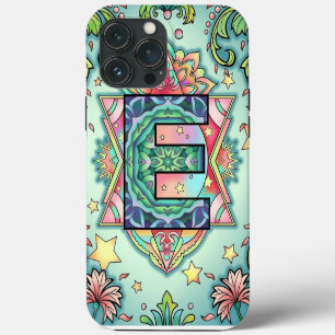 Alphabet E mandala iPhone 13 Pro Max Case
