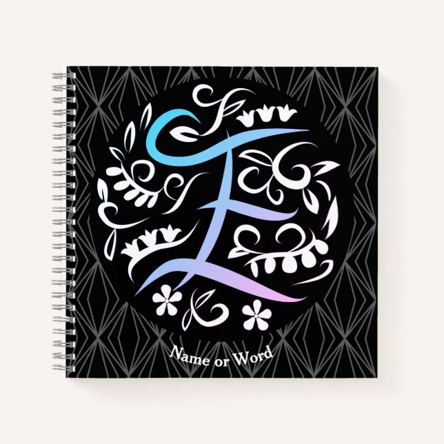 Alphabet E Monogram Handwritting Notebook (Front)