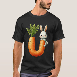 Alphabet eggs Easter ABCs Carrot Letter U for Kids T-Shirt
