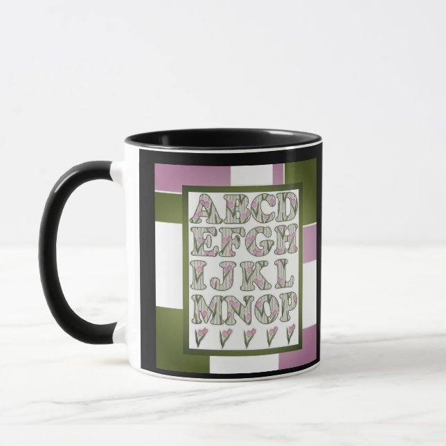 Alphabet for kids, learn the alphabet, ABC Mug (Left)