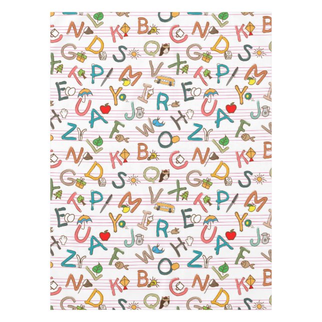 Alphabet Fun Letters & Graphics Tablecloth (Front)