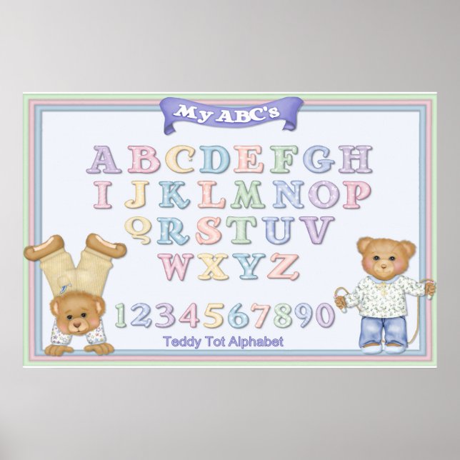 Alphabet Fun Teddy Bears Poster (Front)